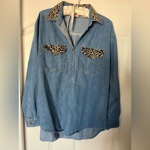 Vintage crossroads denim button up